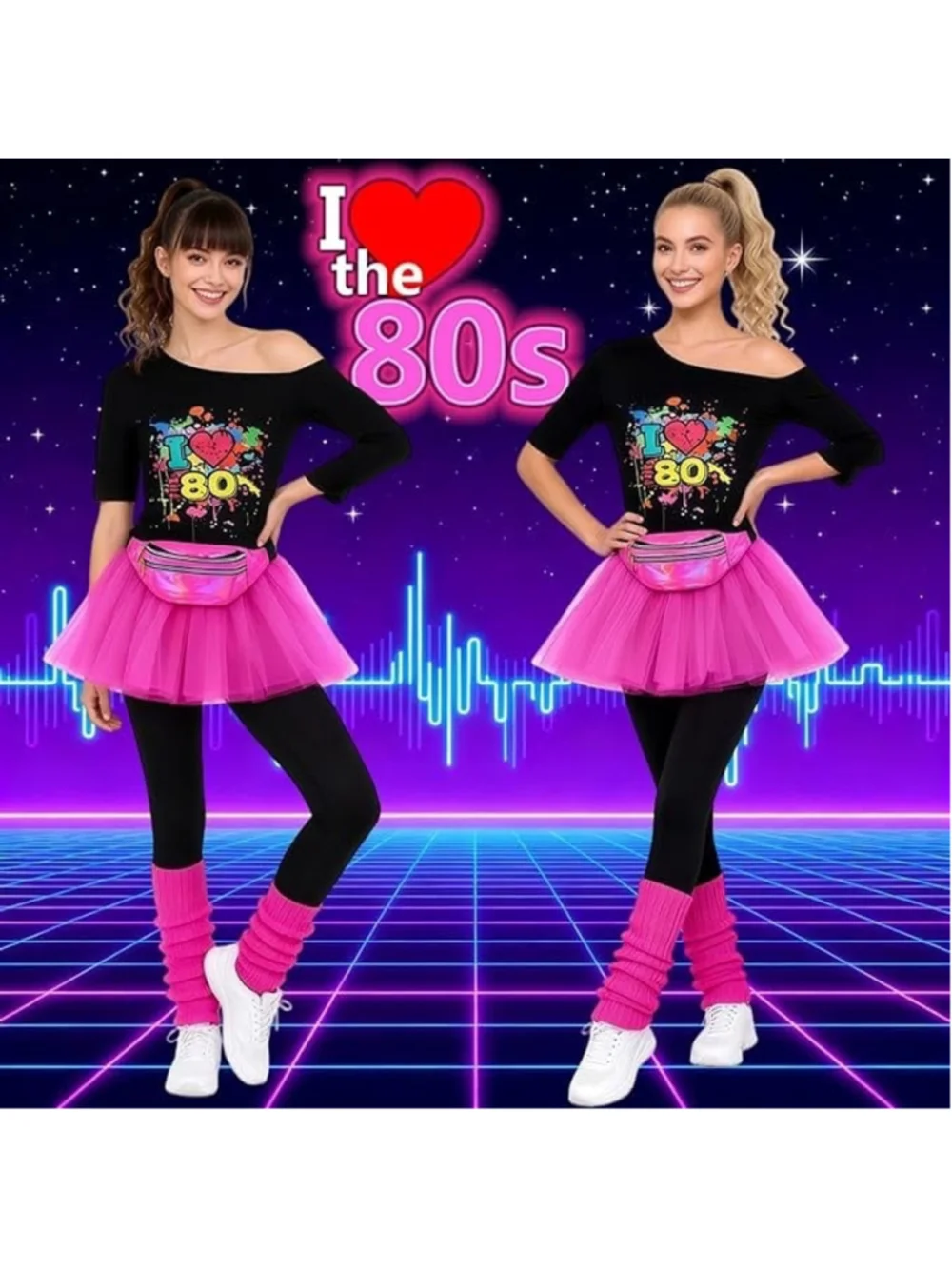80s Retro Costume Set for Women NEW